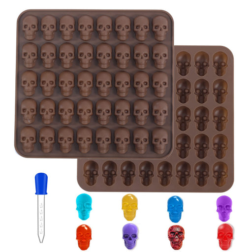 HUAKENER Gummy Skull Candy Molds Silicone - 2 Pcs Non-Stick Skull Sili —  CHIMIYA