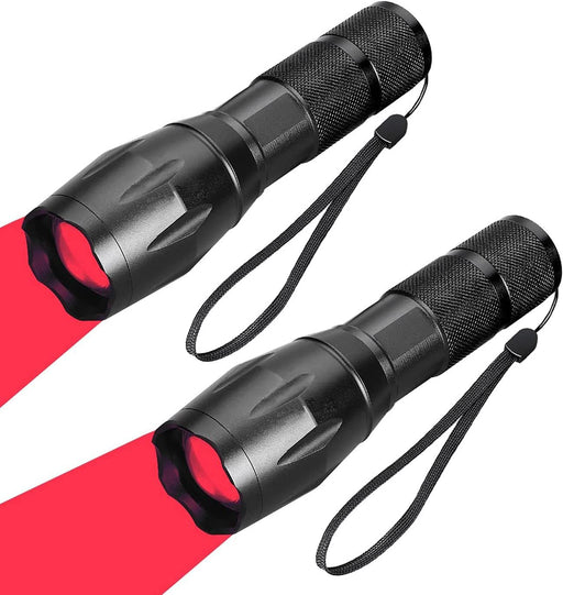 Honoson Red Flashlight LED Red One Mode Light Single Mode Red LED Torch  Scalable Red Light Flashlight for Astronomy Aviation Night Observation (2  Pieces) 