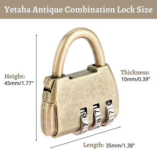 Hyamass 3pcs Vintage Antique Style Mini Archaize Padlocks Key Lock with Keys  (Bronze) 