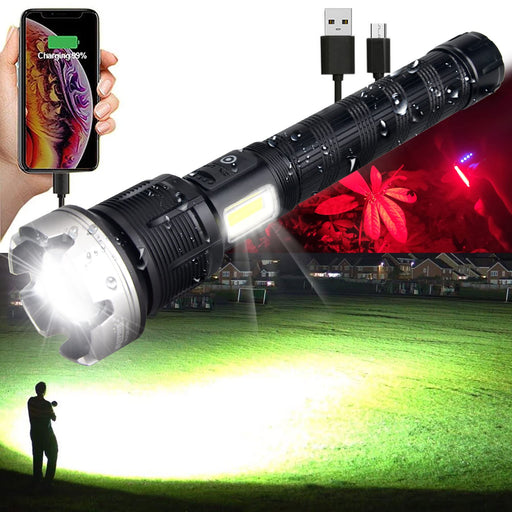 PeakPlus High Powered LED Flashlight LFX2000, Brightest High Lumen Light  with 5 Modes, Zoomable and Water Resistant, Best Flashlights for Camping,  Dog Walking and Emergency 