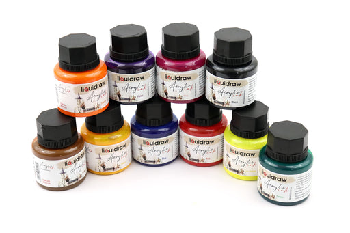 Daler-Rowney FW Acrylic Ink Bottle 6-Color Primary Set - Acrylic Set of  Drawing Inks for Artists and Students - Permanent Art Ink Calligraphy Set 