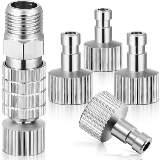 Uouteo Airbrush Quick Release Disconnect with 5 Male Fitting, 1/8 BSP Male  and Female Fitting Coupling Set Airbrush Hose Adapter Connector