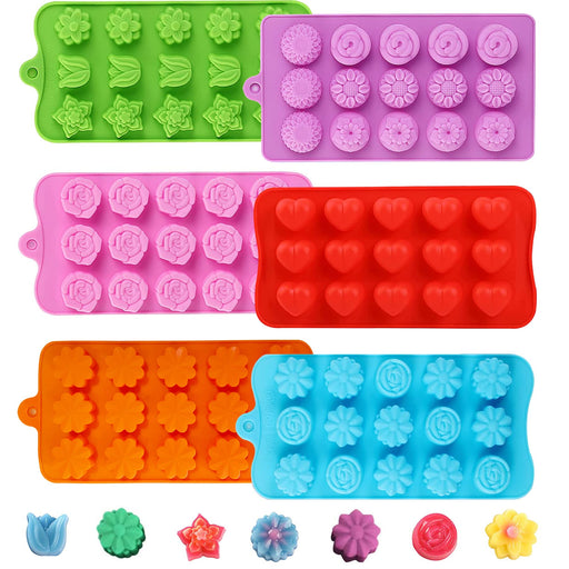 3-Piece Flower Silicone Molds Gummy Candy Molds Chocolate Mold Ice Cube  Tray Cake Decoration Party & Wedding Gift