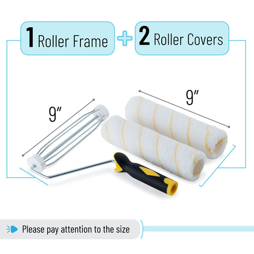 Bates- Paint Rollers 4 inch Paint Roller with 10 Covers Small Paint Roller Paint Rollers for Painting Walls Mini Rollers for Painting Paint