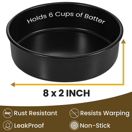 RFAQK 133PCs Round Cake Pans Sets for Baking-Nonstick 8 Inch Cake