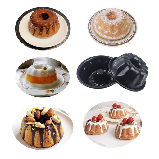 1pc/4pcs, Mini Flower Cake Pan, 4 Inch Black Nonstick Cake Mold Mini  Chocoflan Mold Small Flan Mold Individual Baking Cups Thanksgiving Pumpkin  Muffin