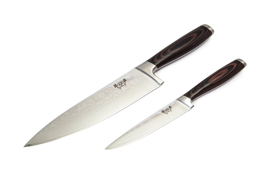 TOWER Damascus Effect Kitchen Knife Set with Stainless Steel Blades an —  CHIMIYA