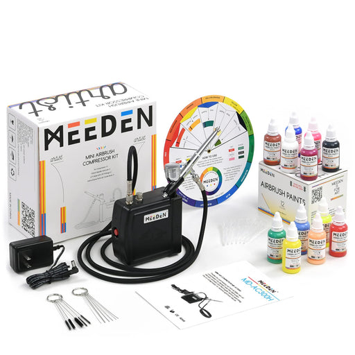 MEEDEN Mini Airbrush Kit with Compressor, Dual-Action Gravity Feed 0.5 —  CHIMIYA
