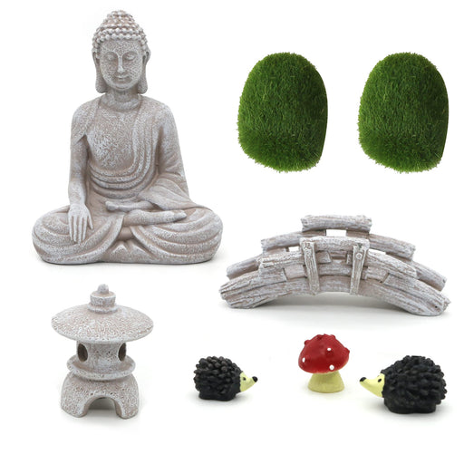 dgudgu Zen Garden Kit Jardin Zen Garden for Desk Zen Garden Accessories  Mini Zen Garden Buddha Shape 14 x 10 inch : : Patio, Lawn & Garden