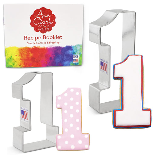 Ann Clark Cookie Cutters 5-Piece Baby Shower Cookie Cutter Set with Recipe Booklet Onesie Bib Rattle Bottle and Baby Carriage