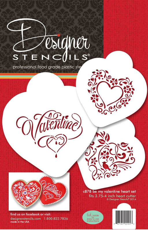 6x6in Hearts Love Cookie Stencils for Royal Icing, Valentine