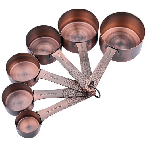 ML's Home 4-Piece Rose Gold Copper-Plated Stainless Steel Measuring Cups  Set: Kitchen Baking and Cooking with Liquids, Dry goods, or Decorative Piece