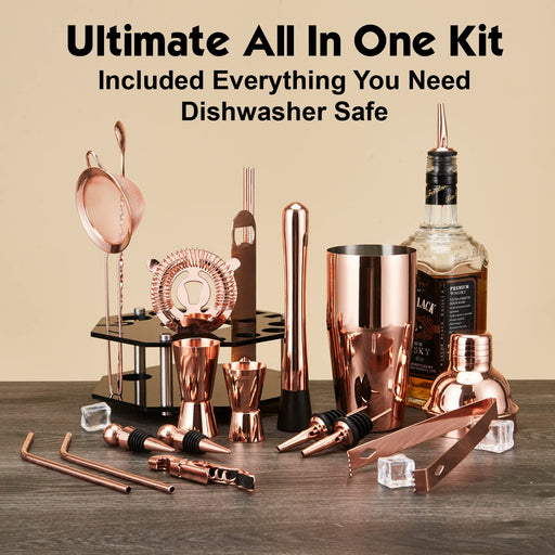 MixMate Stainless Steel Cocktail Shaker Set with Stand - 15-Piece Bart —  CHIMIYA