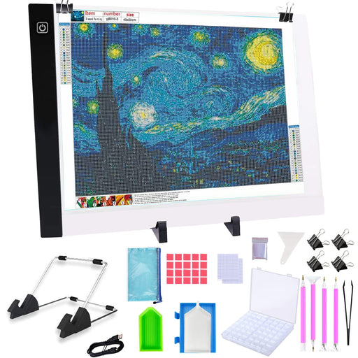 Diamond Painting A3 Dimmable Light Pad with 3 Level Brightness LED Tablet  Bright Light Pad Light Box Apply to 5D Diamond Painting Artcraft Copy
