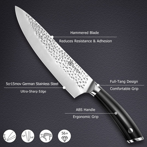 Enowo Chef Knife Ultra Sharp Kitchen Knife Set 3 PCS,Premium German  Stainless Steel Knife with Finger Guard Clad Dimple,Ergonomic Handle and  Gift Box - Yahoo Shopping