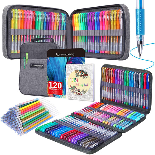 Shuttle Art Gel Pens, 120 Pack Gel Pen Set 60 Colored Gel Pen with 60  Refills for Adults Coloring Books Drawing Doodling Crafts Scrapbooking