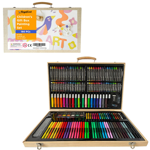 Art Supplies, 153-Pack Deluxe Wooden Art Set Crafts Drawing Painting Coloring Supplies Kit with 2 A4 Sketch Pads, 1 Coloring Book, Creative Gift Box