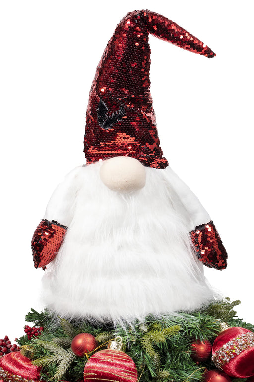 Gnome Tree Topper, Gnome Christmas Tree Topper, Gnome Christmas  Decorations,Funny Christmas Tree Topper Gnome,Hand Made Christmas  Decorations Holiday Home Decor,Also be Used as Curtain Tie(Red) 