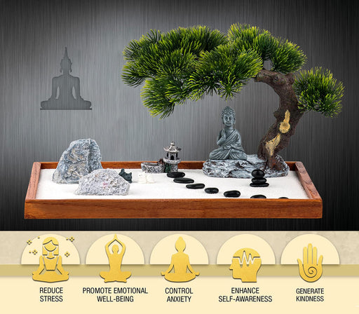  BangBangDa Japanese Meditation-Decoration - Home Office Bonsai  Decor for Table Desk - Buddha Rock Sand Tabletop Decor Gifts for Women Man  Friends : Home & Kitchen