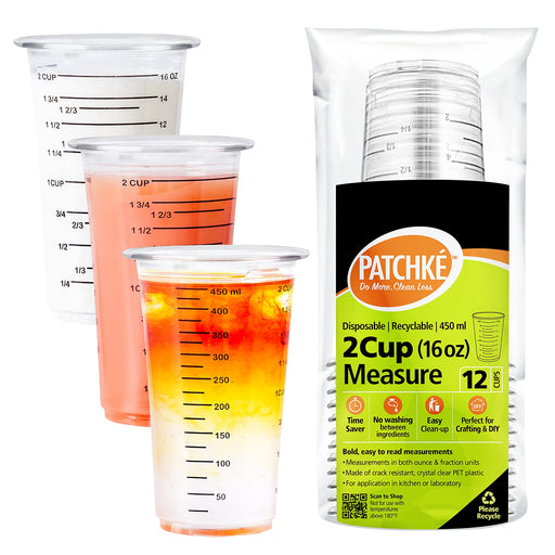 8 Pcs Epoxy Mixing Cups, 100ml/3.4oz Plastic Graduated Cup Clear Measuring Cup for Mixing Paint, Stain, Epoxy, Resin