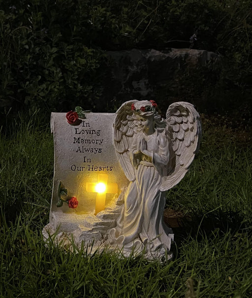 Solar Light Angel Statue, Unique Funeral Memorial Gifts, Light Up Angels in  Loving Memory, Remembrance Gift for Loss of Loved One with Condolences