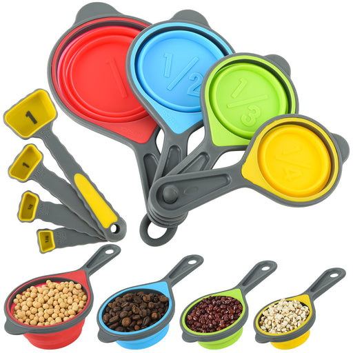 Soukoshi 8 Piece Potable Measuring Cups and Spoons Set Food Grade