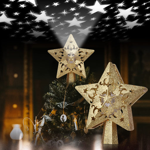 Luxspire Christmas Tree Topper Star, 3D Lighted Tree Topper