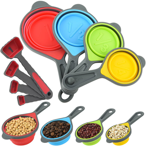 Smithcraft Measuring Cups and Spoons Set, Silicone Collapsible Measuri —  CHIMIYA