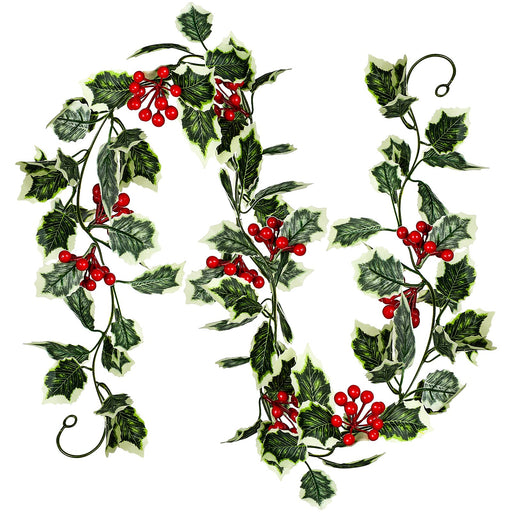 Think Wing Christmas Garland, 6.5ft Red Berry Garland Christmas