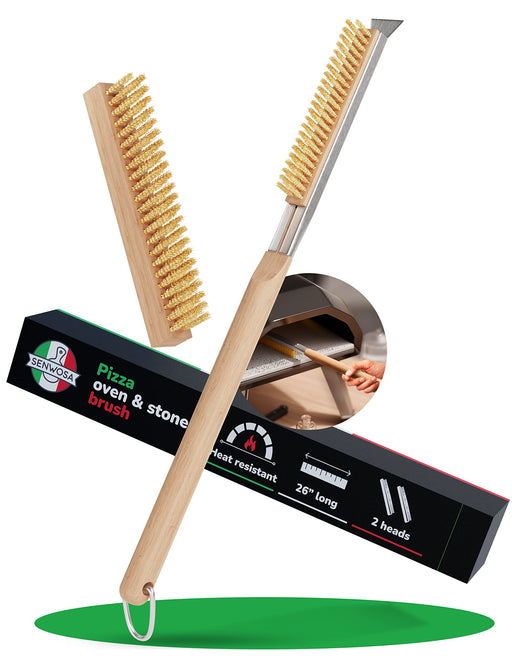 1 Pizza Oven Brush With Scraper Long Handle Pizza Stone - Temu