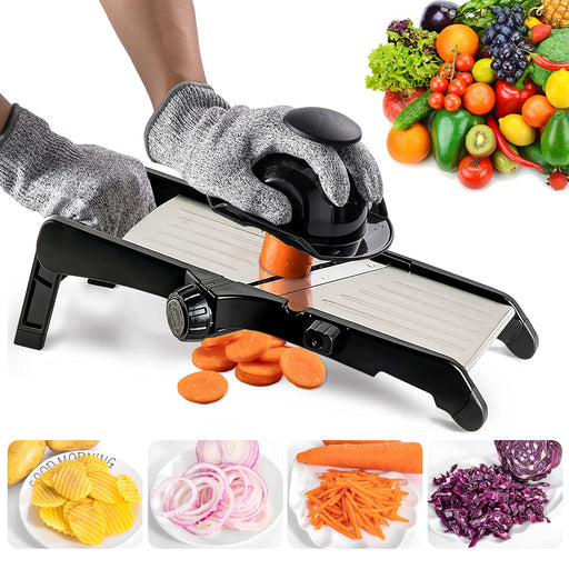 Upgrade Safe Mandoline Slicer for Kitchen, SupMaKin Bigger Entrance  Vegetable Food Slice Potato Slicer Chopper, Adjustable Thickness Multi  Mandolin