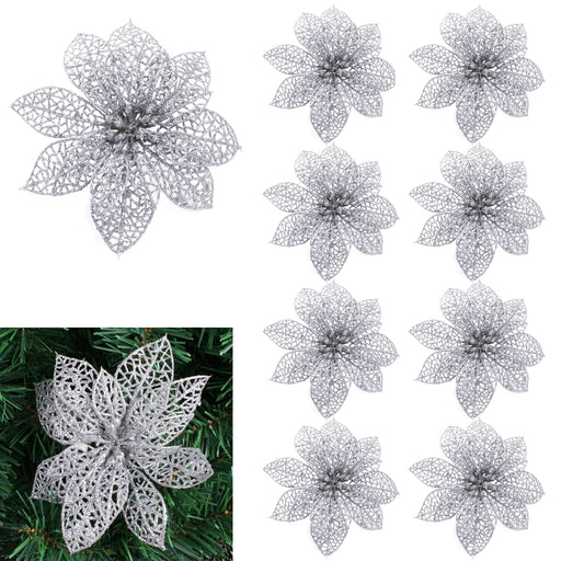 KI Store White Velvet Christmas Tree Flower Decoration 6pcs 10-Inch Se —  CHIMIYA