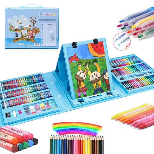 208Pcs Art Kit,Art Supplies Drawing Kits,Arts and Crafts Supplies for Kids,  Beginners Art Set Gifts for Teen Girls Boys 3-12, Art Set Case with Trifold  Easel, Sketch Pad, Pastels, Crayons, Pencils 