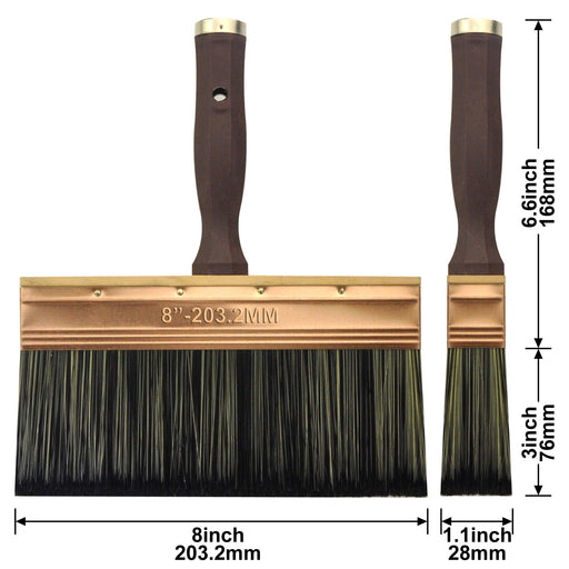 ROLLINGDOG 5.5 Deck Stain Brush - Wood Handle Large Deck Brush Applicator for Wall, Wood, Fence, Floor Painting