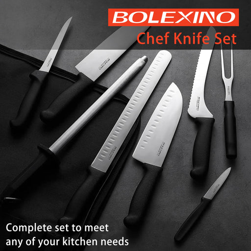 XYJ Portable Chef Knife Set Professional, Since 1986, Chef Knife Set With  Bag, Case, Scissors,Culinary Kitchen Butcher Knives, Cooking Cutting,  Etched Laser Pattern, Stainless Steel