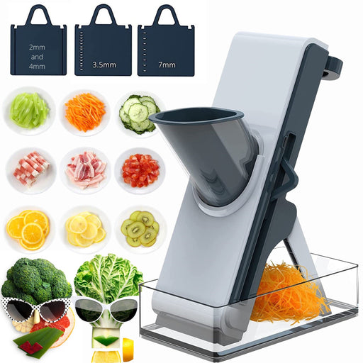 NACOLUS Adjustable Mandoline Food Slicer for Kitchen,Ultra Sharp V-blade  Vegetable Slicer with Container,Slicer Vegetable Cutter,julienne slicer