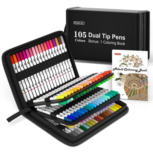 ZSCM 132 Colors Duo Tip Brush Markers, Artist Fine & Brush Tip