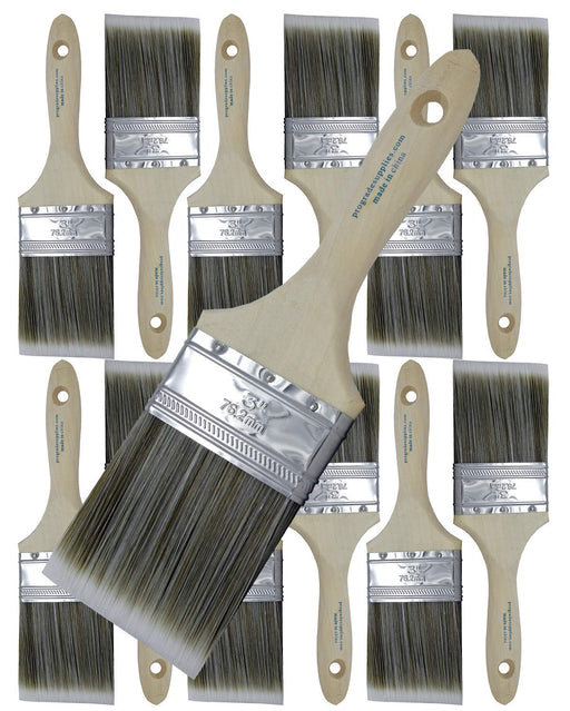 12PK 1 inch Angle Brush Premium Wall/Trim House Paint Brush Set Great for  Professional Painter and Home Owners Painting Brushes for Cabinet Decks