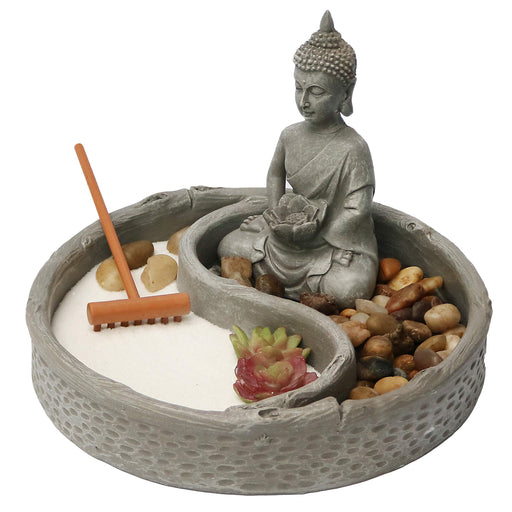 dgudgu Zen Garden Kit Jardin Zen Garden for Desk Zen Garden Accessories  Mini Zen Garden Buddha Shape 14 x 10 inch : : Patio, Lawn & Garden