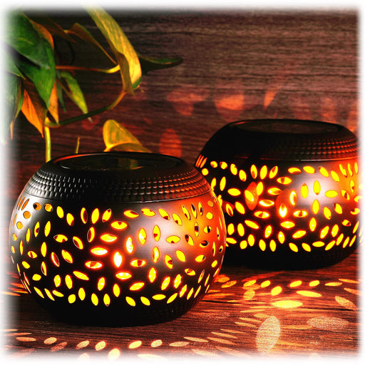 YINUO LIGHT MD-LTcopper-2Pack Dancing Flame Led Vintage Lantern