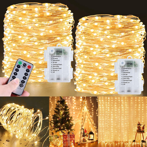 TURNMEON [ Timer & Remote Control ] 2 Pack Ribbons Light Extra Long Total  66 Ft 200 LED 8 Modes Batt…See more TURNMEON [ Timer & Remote Control ] 2