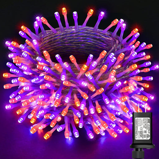 Orange & Purple Halloween Lights, 36ft 100 LED Orange Purple