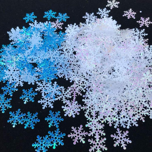  FOIMAS 1600pcs Christmas Snowflake Confetti,Iridescent  Snowflake Table Scatter Glitter for Winter Wonderland Party Home  Decoration,White & Blue : Home & Kitchen