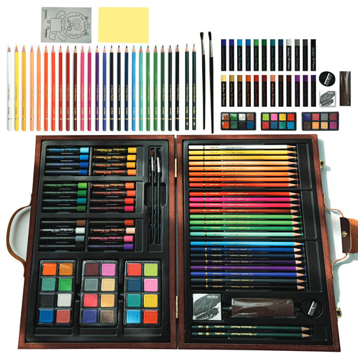 Art Supplies, Vigorfun Deluxe Wooden Art Set Crafts Drawing Painting Kit  with 2 Sketch Pads, Oil Pastels, Acrylic, Watercolor Paints, Creative Gifts