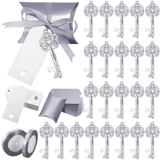 50 Set Key Bottle Openers Skeleton Key Wedding Favors with Thank Kraft —  CHIMIYA