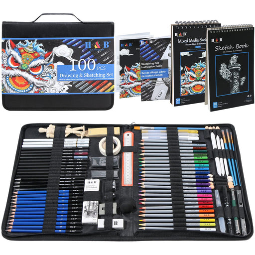 COLOUR BLOCK 91pc Travel Friendly Drawing Pencil Set, Sketching, Color —  CHIMIYA