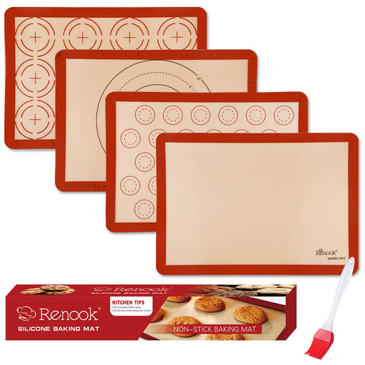 RENOOK Silicone Baking Mats Set of 5, BPA-free grade food baking mat, —  CHIMIYA