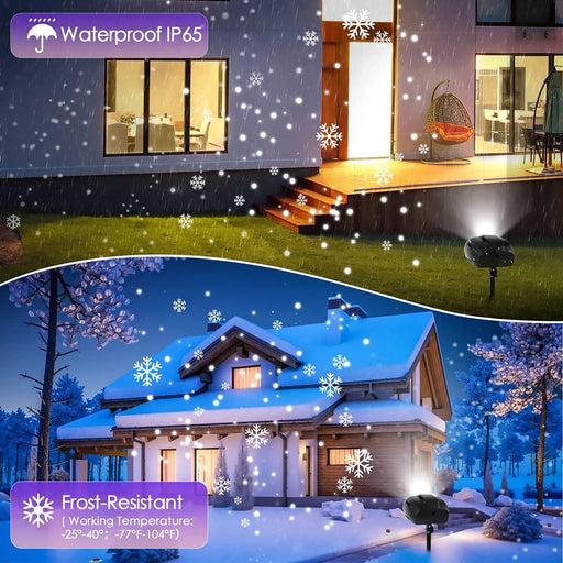 itoeo Christmas Snowflake Projector Lights Outdoor Led Snowfall Show with Remote  Control Waterproof Landscape Decorative Lighting