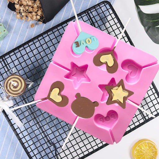 Christmas Silicone Lollipop Molds Set -8 Holes Candy Making Supplies Cute  Christmas Design Silicone Chocolate Lollipop Molds for Lollipop Hard Candy