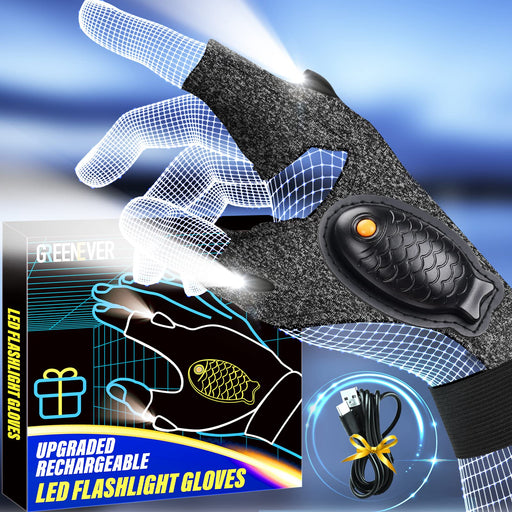 Jipaziy Rechargeable Flashlight Gloves Fathers s for Men,Handsfree Lig —  CHIMIYA